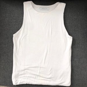 Cropped white sleeveless tank